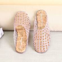 DangDing Damen Cut Out atmungsaktive Vogelnest Kristall Jelly Schuhe, Damen weiche Strandschuhe Flache Schuhe, Plastik Slip-On geschlossene Zehe Sandalen