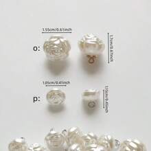10/20pcs Faux Pearl Round Button, Asymmetrical Rabbit, Heart, Star, Flower Shaped Plastic Sewing Buttons DIY For Sweater, Cardigan, Dress, Blouse