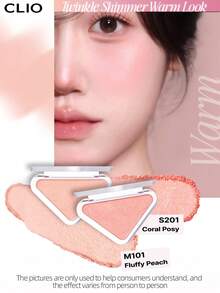 Clio K-Beauty Essential Blush - TAP Powder Blush, Tekstur Bedak Halus, Formula Lembut, Hasil Akhir Matte & Pearlescent Alami, Kilau Bercahaya, Mudah Diaplikasikan, Tidak Berminyak, Praktis untuk Bepergian, Mudah Dibaurkan, Cocok untuk Riasan Bibir & Pipi, Gaya Riasan Korea - M101 PERsik Halus - View 3