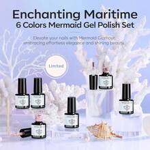 Cat Eye Gel Nail Polish Set, 6 Colors 9D Glassy Cat Eye Glitter Gel Polish Black Red Purple Blue Silver Brown Nail Polish All Seasons With Magnet Soak Off Led DIY Salon Gift-842643 - AAA0-美人魚的貝殼 - 查看 6