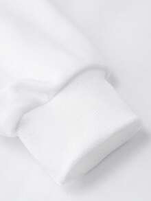 Kreatives, lässiges, minimalistisches, baumwollgepolstertes Sweatshirt mit überschnittenen Schultern für Jungen, bequemes, übergroßes Sweatshirt mit Rundhalsausschnitt, lockerer Street-Preppy-Style, Kinderkleidung, drapiertes, weiches Langarm-Oberteil, Sweatshirt der neuen Serie, Oberteil mit buntem Tintenhintergrund und Fußball-Print - Weiss - Übersicht 5