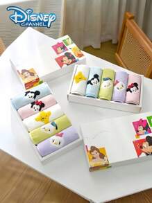 Disney 5pcs/1pc, Disney Cartoon Theme Square Towel Gift Box Set, Mickey Soft Coral Fleece Towel, Hand Wash, Highly Absorbent, Knitted Fabric, Suitable For Bathroom Home, Minnie Face Towel And Hand Towel, Suitable For Various Festivals, Birthday Gifts Back To School Dish Cloths Kitchen Towel
