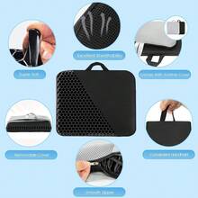 19.7" Gel Seat Cushion, Super Large & Thick Office Chair Cushion For Long Sitting - Back Hip Tailbone Pain Relief Cushion, Egg Seat Cushion Desk Chair Pads For Cars Wheelchair - Fits Up To 350 Lbs-222684 - 黑色XLTHICKEST24 - 查看 3
