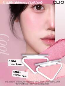 Clio K-Beauty Essential 腮紅 - TAP 粉末腮紅，細緻粉末質地，滑順配方，自然啞光與珍珠光澤妝效，亮麗光澤，易於上妝，不油膩，便攜旅行，易暈染，適用於唇部與臉頰彩妝，韓系妝容風格 - M102 CHIFFON PINK - 查看 4