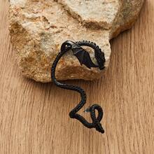 Bohemian Pterodactyl Shape Piercing Earrings, Fashion Vintage Ear Jewelry, Party Gift - Màu đen ở tai phải - Xem 3
