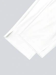 Women's Colorblock Elastic Nursing Pants, Comfortable Pants, Mid-Rise Waistband Pants, Solid Color Simple Multi-Pocket Pants