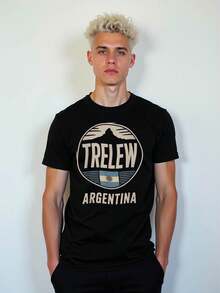 Argentine Travel Guide, Comfortable Fit T- Shirt, Timeless& Versatile Style, Men Shirts, Comfortable And Stylish For Ging Out With Friends Over The Weekend,100 Percent Cotton Shirts, Black Street Graphic Tees, Men's T-Shirt, Funny Graphic Vintage T Shirts,S-XXXL,Fall Clothes,Halloween Clothes - Black - View 2