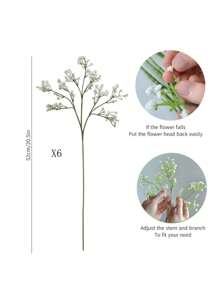 1pc/3pcs/5pcs/10pcs White Gypsophila Artificial Flowers, Fake Baby's Breath Bulk Bouquet Including Plastic Stems, Suitable For Home Decoration, Tabletop Decoration, Diy Flower Arrangements, Wedding & Festival Party Decorations,Room Decor