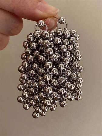 1 Pair Handmade Beaded Woven Earrings, Modern Style Fashion Earrings, Elegant Party Evening Earrings, CCB Earrings