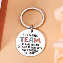 [Team Gift] Stainless Steel Keychain With Inspiring Teamwork Quotes - Colorful Motivational Keyring, Suitable For Team Building, Employee Appreciation, Colleague Birthday And New Hire Welcome, Also Can Be Used As Bag Charm, Car Pendant, Gift For Teachers, Friends, Sisters Gifts For Mother, Father, Graduation, And Teacher - Multicolor - View 2
