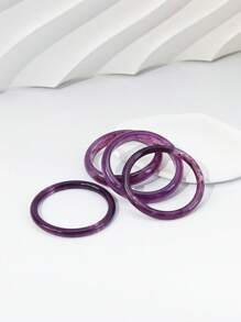 Set de 4 piezas Pulsera de estilo vintage de resina acrílica para mujeres