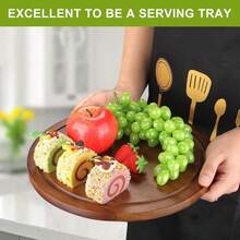 Compact Wooden Cutting Board - Natural Composite Wood, Food Safe, Multi-Purpose Kitchen Cutting Board, Food Tray, Suitable For Holidays And Daily Use, Homemade Food Prep Cutting Board - Brown - View 10