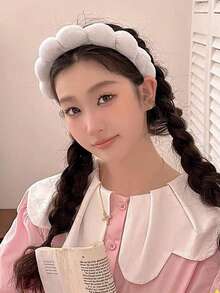 FURDANXINYI Bộ 1/2/3/6 chiếc băng đô thời trang màu trơn dành cho nữ và 2 chiếc vòng tay trang trí, băng đô mút xốp dùng để trang điểm và chăm sóc da, băng đô mút xốp mềm mại cho phụ nữ và bé gái, quà tặng, phụ kiện tóc. - Hồng - Xem 7