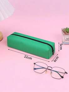 多功能、时尚、简约大容量铅笔盒，适合男孩和女孩，耐用铅笔盒，学生方形铅笔盒，文具盒，便携式文具收纳，耐用材质 - 彩色 - 查看 2