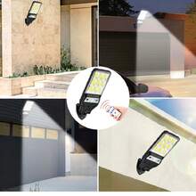 Đèn LED năng lượng mặt trời công suất cao 10000LM chống nước ngoài trời Đèn đường sân vườn Đèn tường cảm biến chuyển động Đèn nhà để xe điều khiển từ xa - màu đen - Xem 7