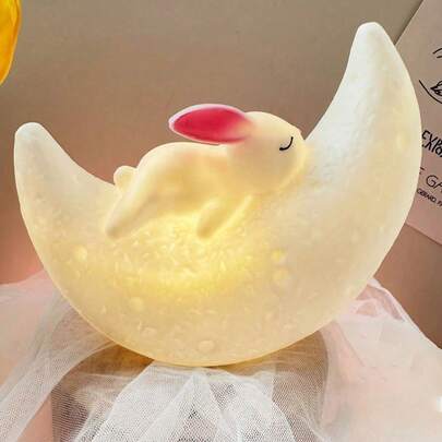 Đèn ngủ hình thỏ hoạt hình dễ thương, Đèn ngủ phòng ngủ, Đèn bàn trang trí nhỏ, Đèn trang trí phòng, Đèn tạo không khí ký túc xá