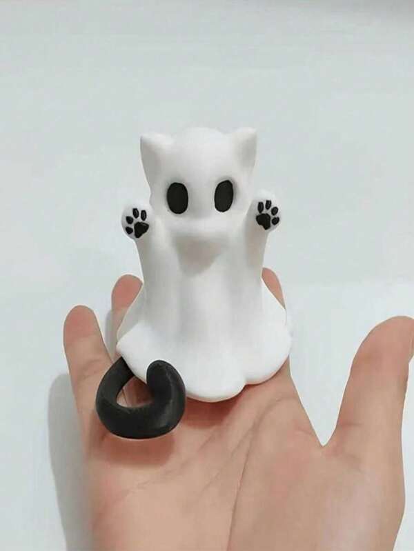 1pc Cute Cat Ghost Creative Plush Doll Decor, Gift For Girlfriend, Adorable Cat Car Decor, New Design, Halloween Gift