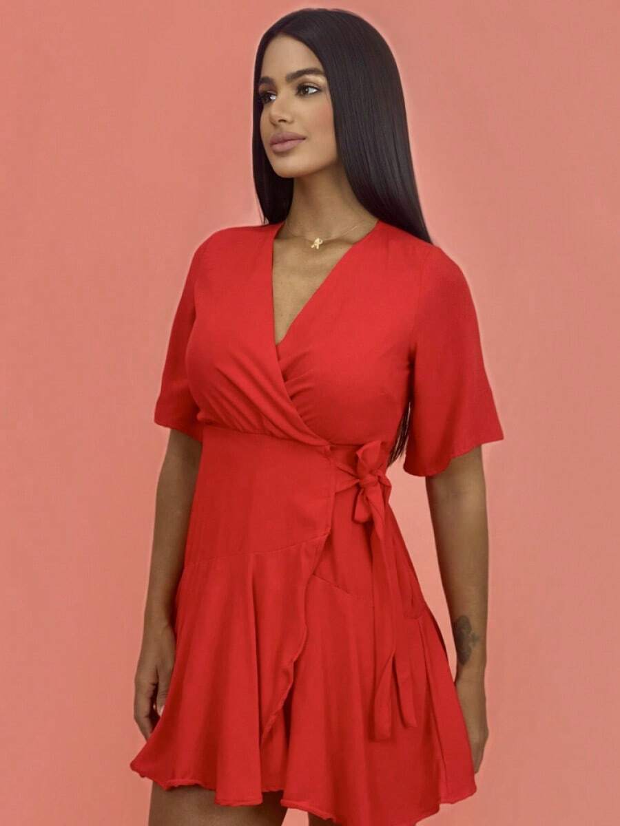 Vestido Lidiane - Vermelho - Vermelho - Visão 1