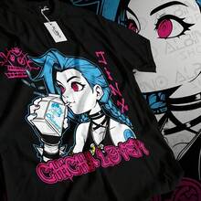 Jinx Arne T-Shirt Anese Anime Rtoon Jinx T-Shirt0 - Black 7 - View 1