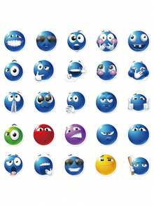 50pcs Cartoon Blue Bean MEME Stickers Suitable For Luggage, Laptop Notebooks, Scrapbooks, Classroom Decorations, And As Holiday Gifts For Good Friends.