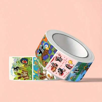 500张/卷 鼹鼠故事贴纸，网红风，可爱个性，适合装饰行李箱、水瓶、滑板、头盔、制作账号、手机壳、电脑等。