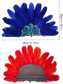 D EXCEED 1/2/3件装女士仿羽毛发带 – 完美适用于角色扮演、舞台表演、化装舞会和主题晚会、嘉年华服装配饰套装 - 彩色 - 查看 8