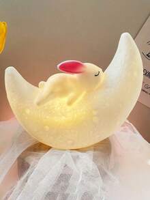 Cute Cartoon Rabbit Night Light, Bedroom Bedside Lamp, Decorative Small Table Lamp, Room Decor Lighting, Dorm Atmosphere Lamp