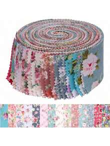 42 miếng vải vuông cắt sẵn - Vải dải họa tiết hoa cổ điển 6.5*50cm - Thích hợp cho may vá, làm sổ lưu niệm, đồ thủ công DIY, trang trí nhà cửa - Không lãng phí, chất liệu bền, vật tư may vá chất lượng cao - Hoa cổ điển - Xem 8