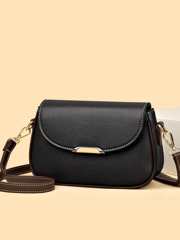 1pc Solid Color Magnetic Flap Zipper Closure Wallet, Fashion Shoulder Bag, High-End Crossbody Bag, Phone Pouch Suitable For Women Daily Use