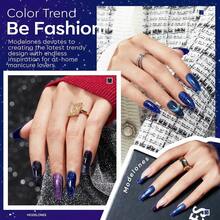 Cat Eye Gel Nail Polish Set, 6 Colors 9D Glassy Cat Eye Glitter Gel Polish Black Red Purple Blue Silver Brown Nail Polish All Seasons With Magnet Soak Off Led DIY Salon Gift-842643 - A1-午夜色調 - 查看 4