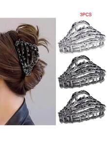 2pcs/1pc Unique Creative Dark Metal Skull Hair Clips,Punk Street Style Hair Claw Barrettes,Fashion Versatile Hair Accessories - Multicolor - View 14