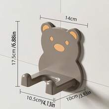 1/3pcs Bear Shaped Hair Dryer Holder Wall Mount, No Drill Bathroom Hair Dryer Rack - Multicolor - View 16