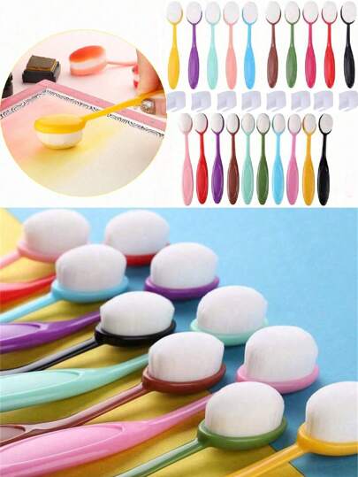 CYFUN DESIGN 5/10 Pcs Ink Brushes Makeup Blending Painting Bristle Artist Flat Brushes Tool For Paper Craft Drawing Card Making Stencil