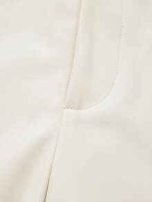 优雅修身高腰喇叭皮裤，修身保暖，适合秋冬日常穿着 - 杏色 - 查看 9