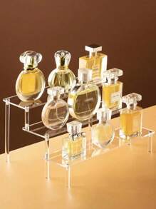 1 sztuka - akrylowy organizer na kosmetyki, wielowarstwowa przezroczysta półka, nadaje się do perfum, produktów do pielęgnacji skóry, kosmetyków, łazienki, sypialni, dekoracji wnętrz, wzmocniona i stabilna konstrukcja trapezowa