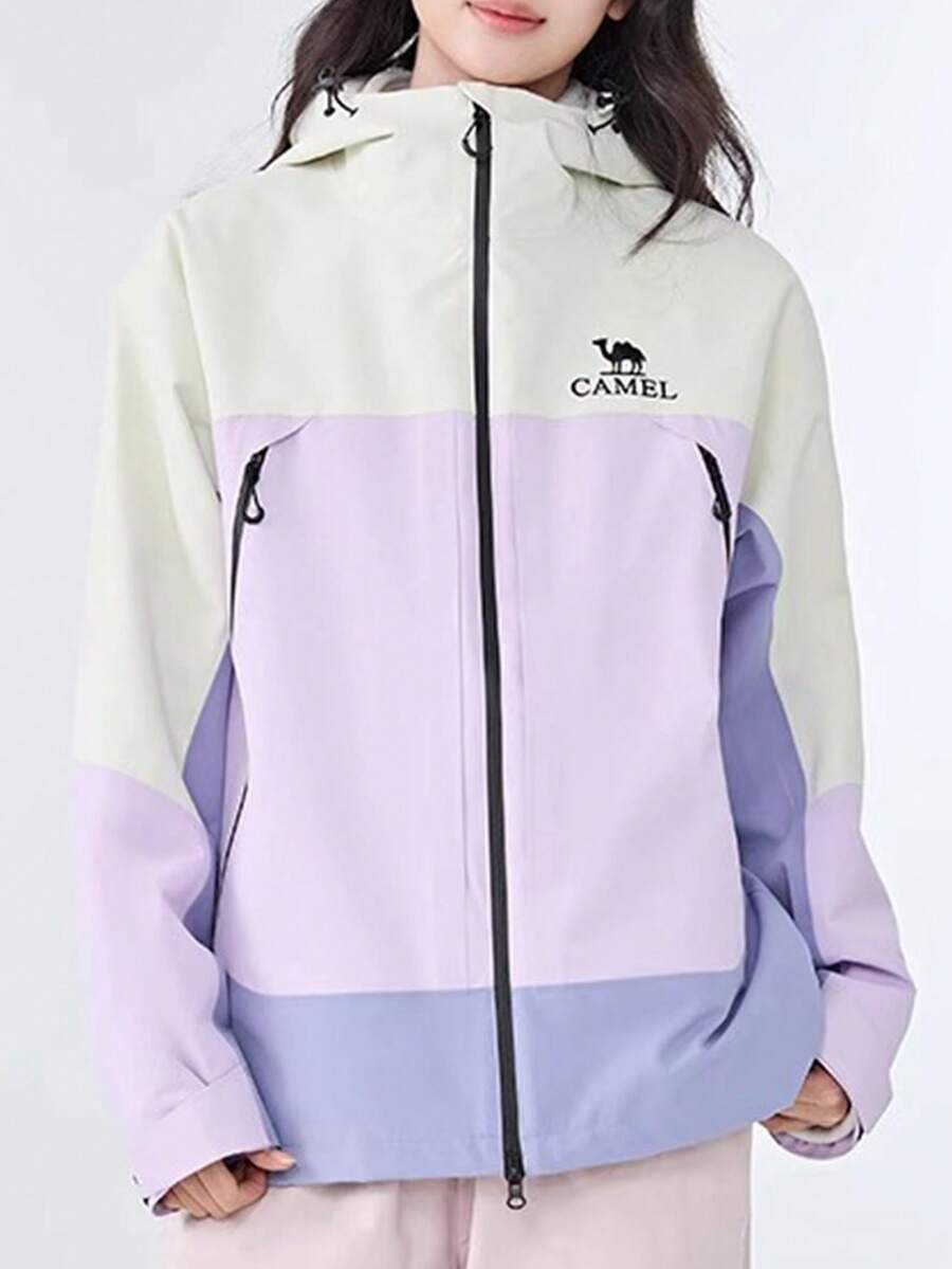 CAMEL CROWN 三合一女士户外抓绒外套，保暖、防水、防风，适合徒步旅行和登山 - 白/紫/雪青紫 - 查看 1