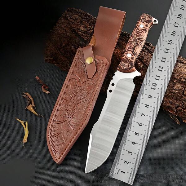 Sharp High Hardness Cool Outdoor Camping BBQ Knife Portable Kitchen/Fruit/Hunting/Fishing Knife For Hiking, Mountaineering & Cutting Tools Father's Day/Christmas Men's Gift & Collectible Knife