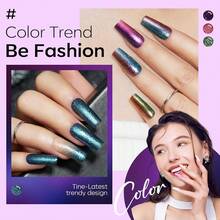 Cat Eye Gel Nail Polish Set, 6 Colors 9D Glassy Cat Eye Glitter Gel Polish Black Red Purple Blue Silver Brown Nail Polish All Seasons With Magnet Soak Off Led DIY Salon Gift-842643 - AA6-極光變色龍 - 查看 5