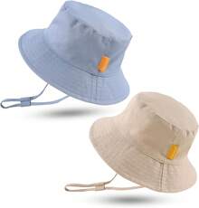 JANGANNSA Cotton Baby Sun Hat Infant Toddler Boys Girls Bucket Hats Summer Sun Protection Beach Caps