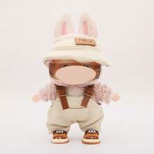 4 Stücke Set = 1 süße Sandalen + 1 Hut + 1 Sonnenbrille + 1 Hose, Arbeitskleidung mit Accessoires, für LABUBU Puppenkleidung Kollektion (ohne Puppe, nur Kleidung und Accessoires)