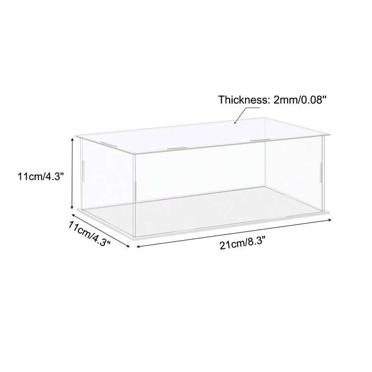 Clear Display Case, Acrylic Box Assemble Dustproof Box Showcase For Collectibles, Crafts - Clear 8.3x4.3x4.3 Inch - View 2