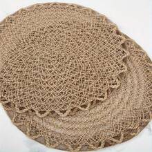 1/4/6/12pcs Bohemian Style Solid Color Woven Rope Round Placemats, Dining Table Decor, Home Party Decoration - Khaki - View 7