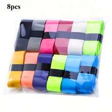 8pcs Anti-Slip Sweat-Absorbent Tennis Racket Grip Tape, Durable Mixed Color - Tennis Sports Accessory, Essential Tool For Playing