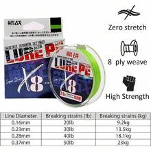 ReelFin X8 Braided Fishing Line Long Casting High Knot Strength Premium 8Strand Braid 100meter Fishing Line UltraSmooth Casting And Low Friction