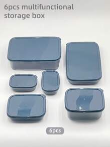 6 件带盖食品储存容器，餐食准备容器，适用于微波炉和洗碗机，适合工作、户外野餐、学校以及在厨房储存蔬菜、水果、肉类 - 彩色 - 查看 2