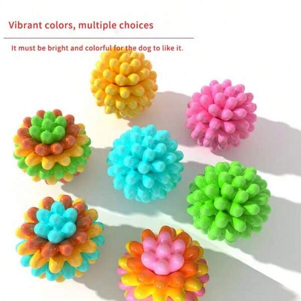 Colorful Dog Toy Ball, Self-Entertaining, Teeth Grinding, Pet Toy For Medium & Small Dogs, Interactive Dog Ball