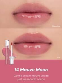 Rom&nd Romand GLASTING WATER TINT 14 MAUVE MOON，水润光泽持久唇色，高保湿，淡化唇纹，水润唇釉，打造水润唇妆，不粘腻，滋润显色，韩妆，4克/0.14盎司