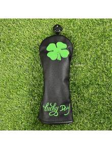 1pc Golf Club Head Cover With Lucky Four-Leaf Clover Pattern: Durable, Golf Club Accessory Protective Sleeve To Provide The Best Protection For Your Golf Club - Black - View 7