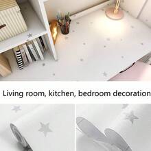 1 卷星形图案家居装饰桌面贴纸，乙烯基粉色女孩房间卧室书桌书架衣柜翻新壁纸，自粘防水厨房墙贴壁纸墙贴房间装饰墙面装饰客厅装饰墙面装饰 - 彩色 - 查看 15