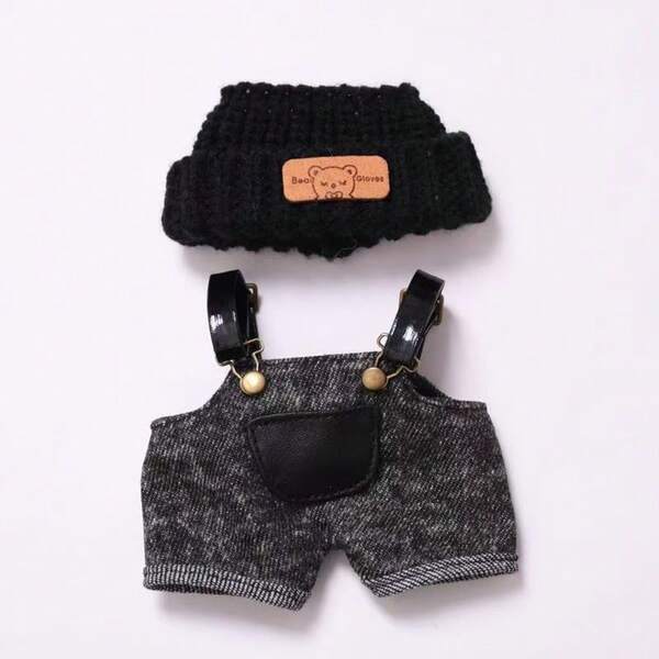 Vêtements pour poupée, vêtements de poupée de 17 cm, ensemble de 2 pièces de vêtements de poupée pour Labubu, tenue de poupée premium - bonnet tricoté + (poupée non incluse)